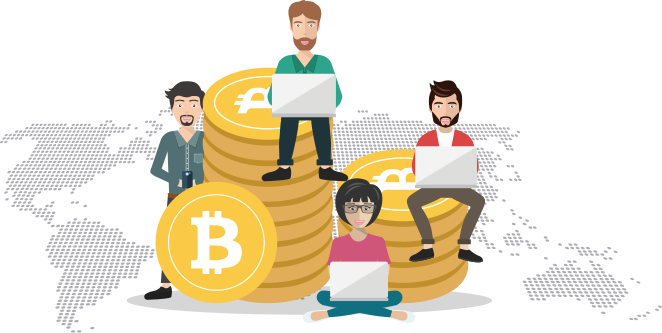 Illustration of a team recovering cryptocurrencies